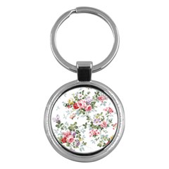 Floral Elements Peony Chinese Rose Key Chain (round) by Grandong