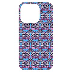 Colorful Sugar Skull Cat Pattern Iphone 14 Pro Black Uv Print Case by ExtraAwesomeSauce