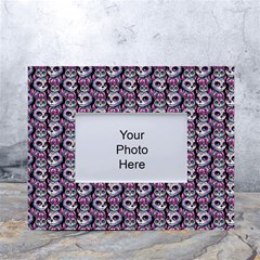 Sugar Skull Cat Pattern White Tabletop Photo Frame 4 x6  by ExtraAwesomeSauce