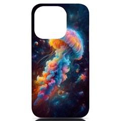 Cosmic Jellyfish Artwork Iphone 14 Pro Black Uv Print Case by ExtraAwesomeSauce