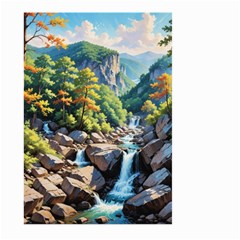 Serene Mountain Waterfall Landscape Large Garden Flag (two Sides) by ExtraAwesomeSauce