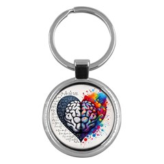 Brain Heart Math Key Chain (round) by Salmanaz77