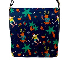 Colorful Funny Christmas Pattern Flap Closure Messenger Bag (l) by Ket1n9