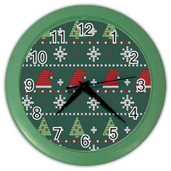 Beautiful Knitted Christmas Pattern Color Wall Clock by Ket1n9