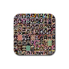 Spanish Gothic Girls Pattern Rubber Coaster (square) by violetheavensky