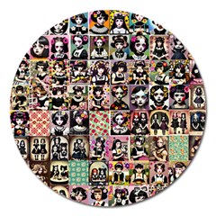 Spanish Gothic Girls Pattern Magnet 5  (round) by violetheavensky