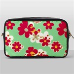 Retro 1960s Flowers Pattern Toiletries Bag (One Side) Front