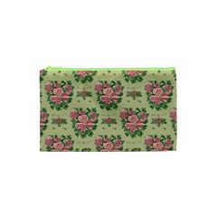 Retro 1880s Flowers Pattern 9 Cosmetic Bag (xs) by violetheavensky