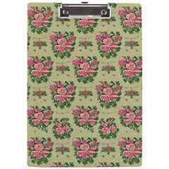 Retro 1880s Flowers Pattern 9 A4 Acrylic Clipboard by patterns123