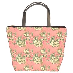 Retro 1880s Flowers Pattern 12 Bucket Bag by violetheavensky