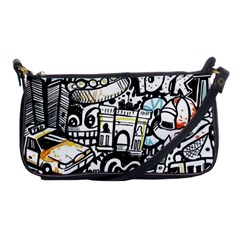 New York City Nyc Broadway Doodle Art Shoulder Clutch Bag by Grandong