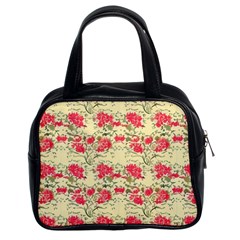 Retro 1880s Flowers Pattern 18 Classic Handbag (two Sides) by violetheavensky