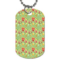 Retro 1880s Flowers Pattern 17 Dog Tag (two Sides) by violetheavensky