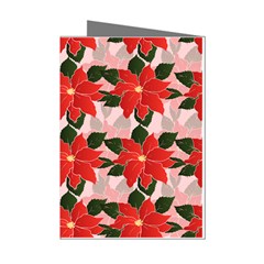 Poinsettia Pattern Seamless Pattern Christmas Xmas Mini Greeting Cards (pkg Of 8) by Paksenen