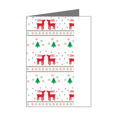 Red Green And Blue Christmas Themed Illustration Mini Greeting Card by Paksenen