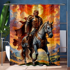 Heroic Trump Warrior In Golden Armor Shower Curtain 60  X 72  (medium)  by AwesomeSauce