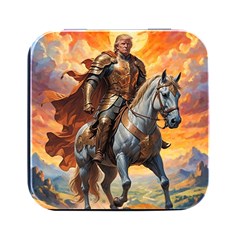 Heroic Trump Warrior In Golden Armor Square Metal Box (black) by AwesomeSauce