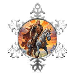 Heroic Trump Warrior In Golden Armor Metal Small Snowflake Ornament by AwesomeSauce