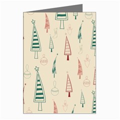 Trees Christmas Holiday Pattern Greeting Cards (pkg Of 8) by Paksenen