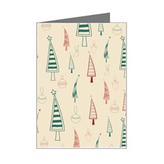 Trees Christmas Holiday Pattern Mini Greeting Card by Paksenen