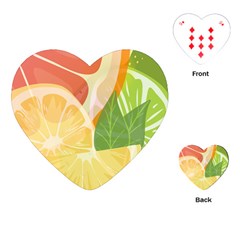 Citrus Fruit Healthy Vitamin Playing Cards Single Design (heart) by Paksenen