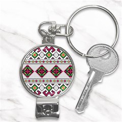 Ukrainian Folk Seamless Pattern Ethnic Ornament Border Element Traditional Nail Clippers Key Chain by Grandong