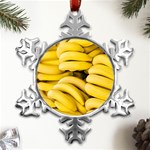 Bananas, Macro, Fruits, Ripe Bananas Metal Small Snowflake Ornament Front