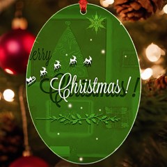 Merry Christmas , Holidays, Celebrations Uv Print Acrylic Ornament Oval by kyorashop23