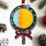 Orange, Slices, Fruit, Citrus Metal X Mas Lollipop with Crystal Ornament Front