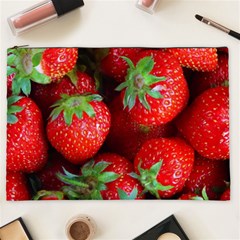 Strawberry, Berries, Fresh, Red Cosmetic Bag (xxl) by kyorashop23