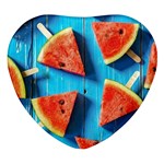 Watermelons, Fruits Heart Glass Fridge Magnet (4 pack) Front