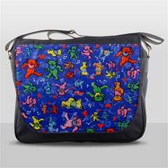 Grateful Dead Dancing Bears Pattern Messenger Bag by Salmanaz77