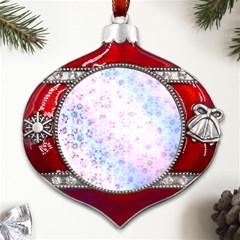 Digital Art Artwork Abstract Pink Purple Metal Snowflake And Bell Red Ornament by Dutashop