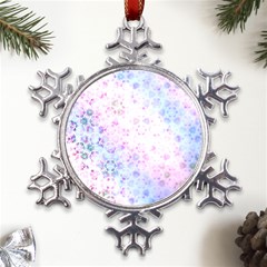 Digital Art Artwork Abstract Pink Purple Metal Large Snowflake Ornament by Dutashop