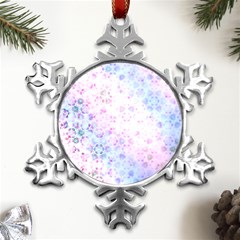 Digital Art Artwork Abstract Pink Purple Metal Small Snowflake Ornament by Dutashop