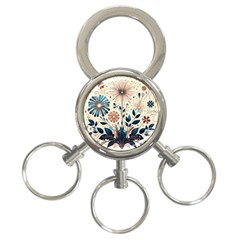 Flowers Bloom Blossom Flora Modern 3-ring Key Chain by Salmanaz77