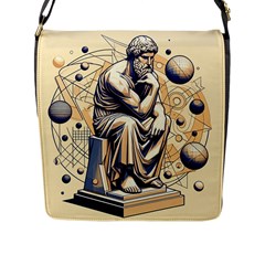 Thinker Sculpture Design Geometric Flap Closure Messenger Bag (l) by Salmanaz77