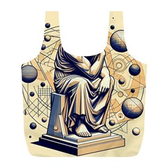 Thinker Sculpture Design Geometric Full Print Recycle Bag (l) by Salmanaz77