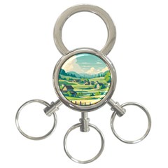 Countryside Meadow Rural Bloom 3-ring Key Chain by Salmanaz77