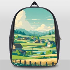 Countryside Meadow Rural Bloom School Bag (large) by Salmanaz77