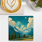 Mountains Rural Countryside Sky UV Print Square Tile Coaster  Front