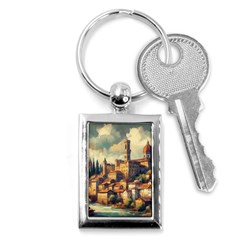 Village Houses Buildings Facade Key Chain (rectangle) by Salmanaz77