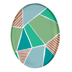 Geometric Colors  Pool Oval Glass Fridge Magnet (4 Pack) by ConteMonfrey