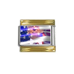 Donald Trump Flag Gold Trim Italian Charm (9mm) by vintagetrump