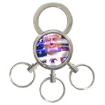 Donald Trump Flag 3-Ring Key Chain Front