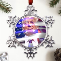 Donald Trump Flag Metal Large Snowflake Ornament by vintagetrump