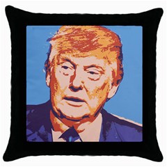 Orange Donald Trump Throw Pillow Case (black) by vintagetrump