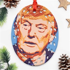 Orange Donald Trump Oval Filigree Ornament (two Sides) by vintagetrump