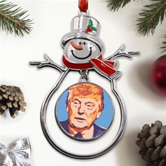 Orange Donald Trump Metal Snowman Ornament by vintagetrump