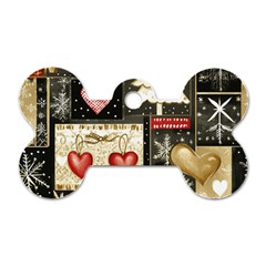 Christmas Reindeer Dog Tag Bone (two Sides) by Posterlux